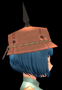 Equipped Elegant Lamellar Helmet viewed from the side