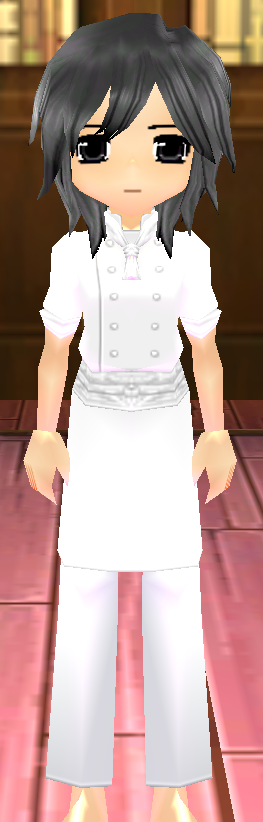 Equipped Tork's Chef Uniform (M) (White) viewed from the front