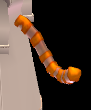 Equipped Fluffy Tiger Tail viewed from an angle