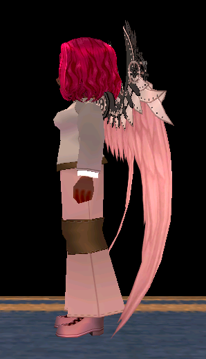 Equipped Pink Aeronaut Angel Wings viewed from the side
