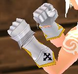Equipped Saint Guardian's Gauntlets (M) viewed from an angle