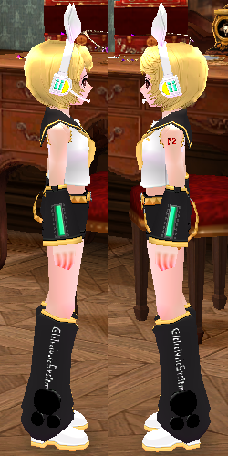 Equipped Kagamine Rin Set viewed from the side