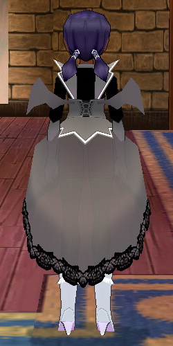 Equipped A Succubus outfit for the Valentine's Day Event. viewed from the back