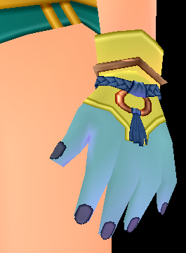 Equipped Deep Sea Merfolk Gloves viewed from an angle