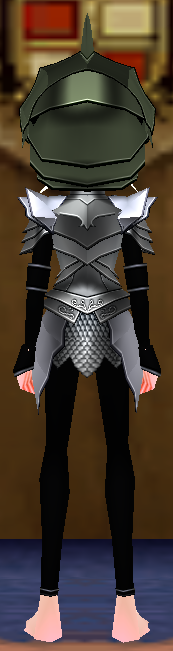 Equipped Female Dustin Silver Knight Armor viewed from the back