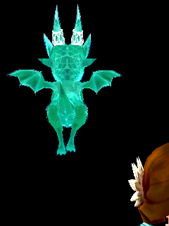 Equipped Ice Dragon Flying Puppet viewed from the back