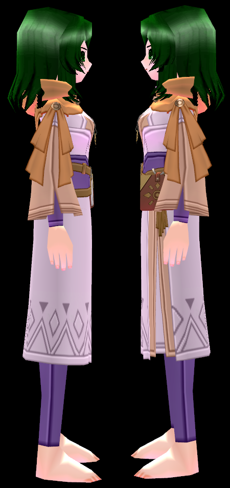 Equipped Female Brielle's Outfit viewed from the side with the hood down