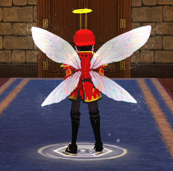 Equipped Fleur's Wings viewed from the back