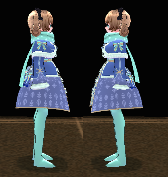 Equipped Winter Fairy Long Outfit (F) viewed from the side