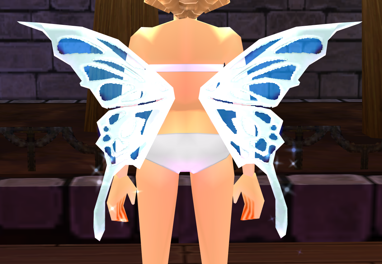 Equipped Azure Cutiefly Wings viewed from the back