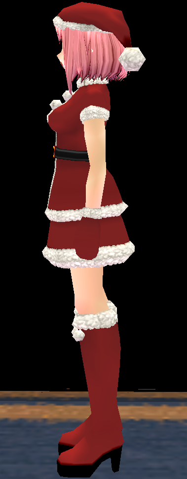 Equipped Female Santa Set viewed from the side