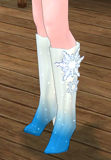 Equipped Argenta's Frostblossom Shoes viewed from an angle