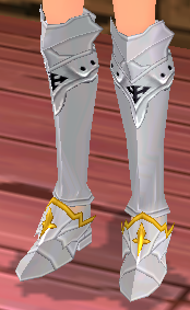 Equipped Saint Guardian's Boots (M) viewed from an angle
