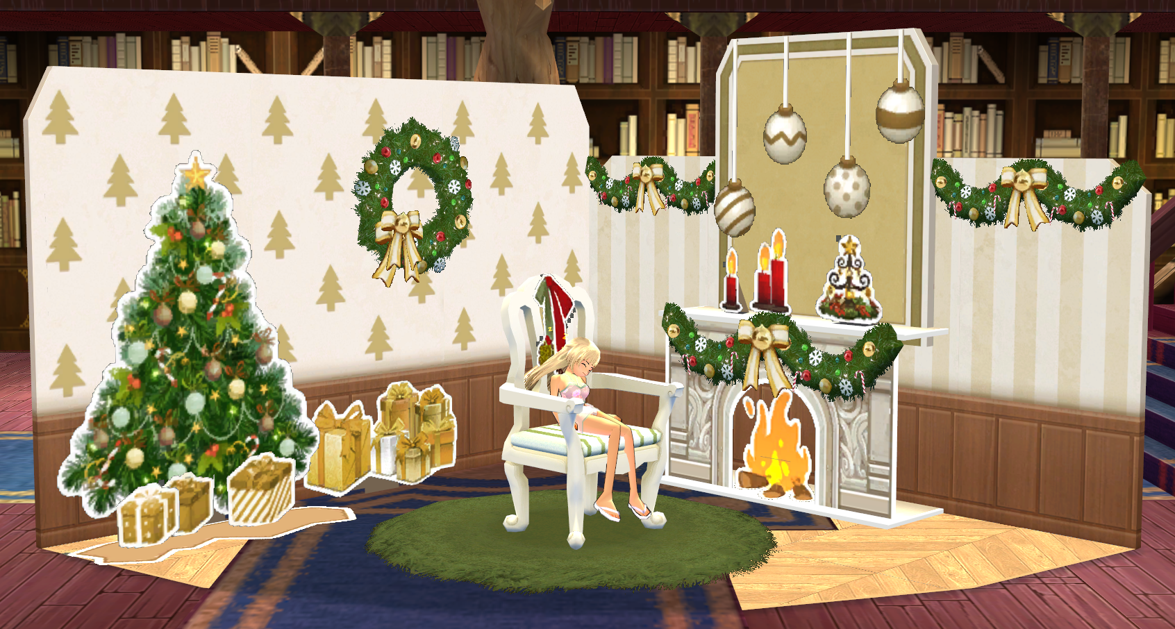 Seated preview of Studio Set Christmas Fireplace