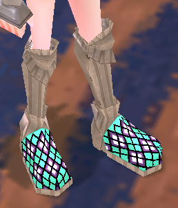 Equipped Diamond Patterned Leather Boots viewed from an angle