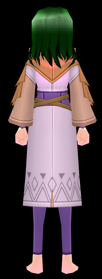 Equipped Female Brielle's Outfit viewed from the back with the hood down