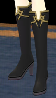 Equipped Dark Divination Boots (M) viewed from an angle