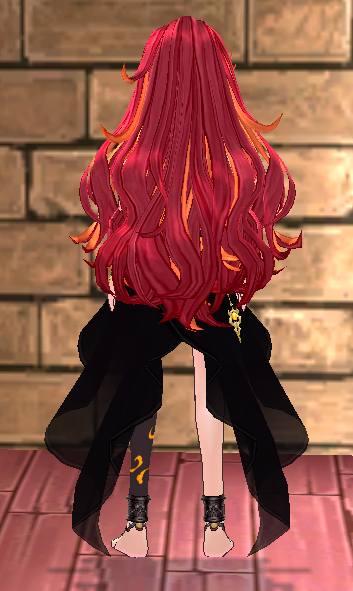 Equipped Female Naraka Inferno Set viewed from the back