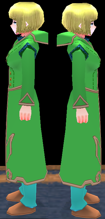 Equipped Female Odelia Wizard Set viewed from the side