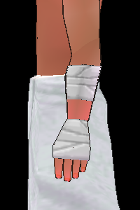 Equipped Assassin's Bandage (M) viewed from the side