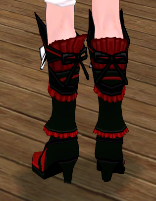 Equipped Mystic Crystal Boots (F) viewed from the back
