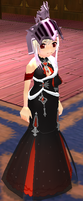 Equipped Queen of Hearts Dress (Default) viewed from an angle