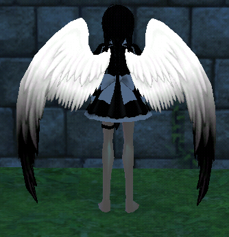 Black Ombre Holy Feather Wings Equipped Back Night.png