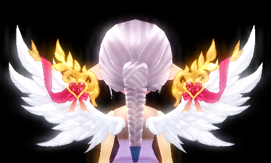 Equipped White Lovely Cupid Wings viewed from the back
