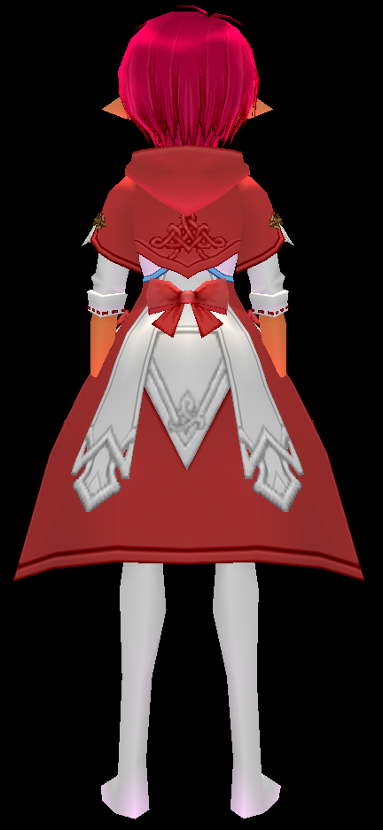 Equipped Candy Pop Riding Hood Outfit (F) (Default) viewed from the back with the hood down