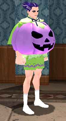Equipped Pumpkinface Outfit (M) viewed from an angle