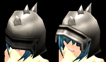 Equipped Spiked Helm viewed from an angle
