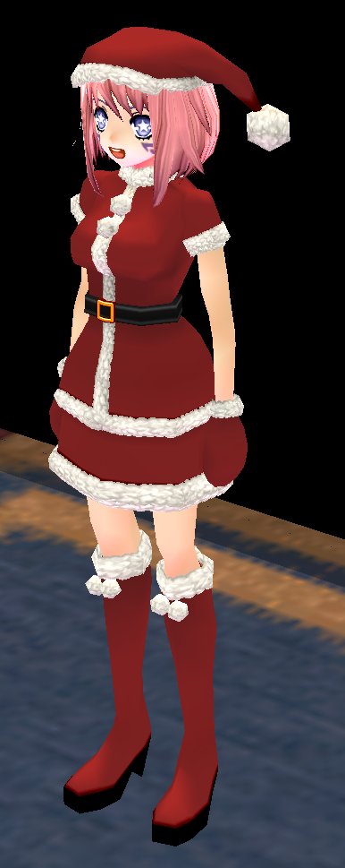 Equipped Female Santa Set viewed from an angle