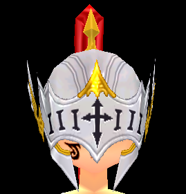 Equipped Saint Guardian's Helmet (M) viewed from the front