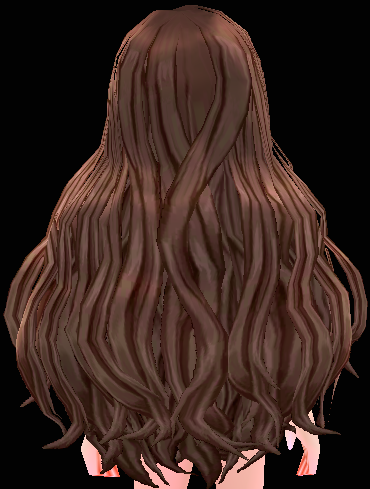 Equipped Peaceful Wavy Wig (F) viewed from the back