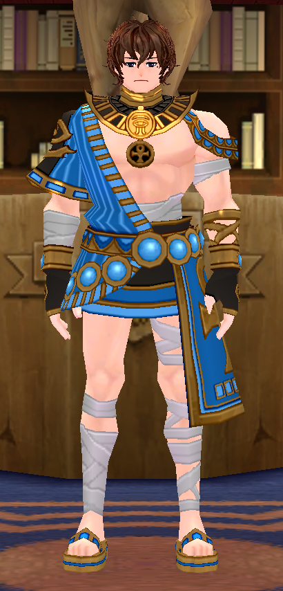 Equipped GiantMale Desert Warrior Set viewed from the front