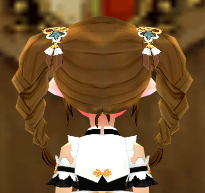 Equipped Braided Pigtail Wig with Charms (F) viewed from the back