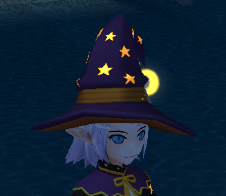 Equipped Night Witch Hat (Default Night) viewed from an angle