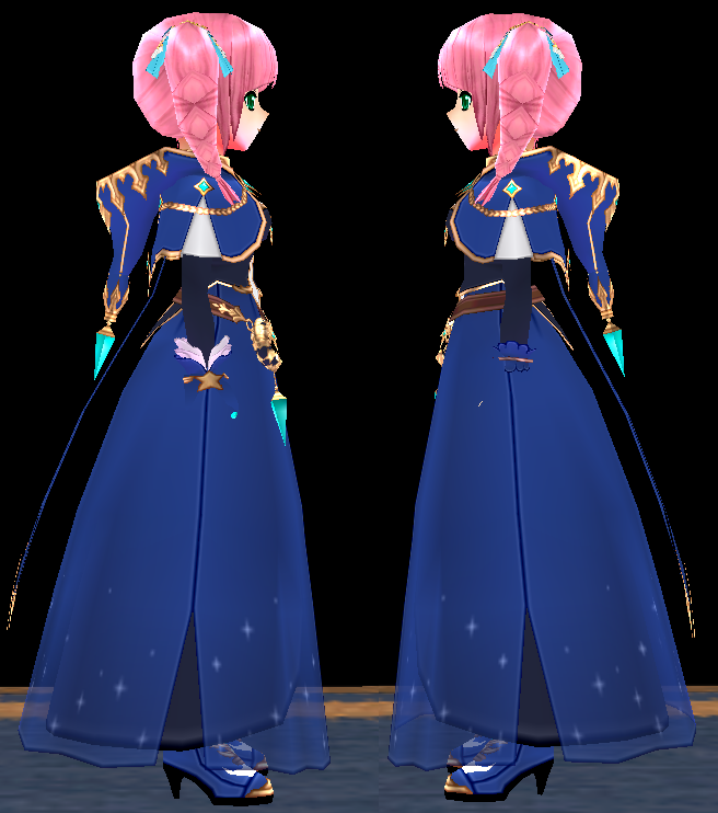 Equipped Female Astrologer Set viewed from the side