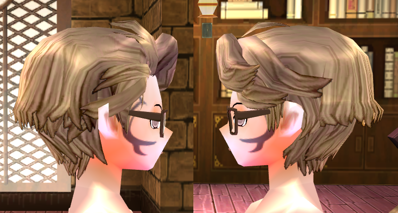 Equipped Refined Medium Wig & Glasses viewed from the side