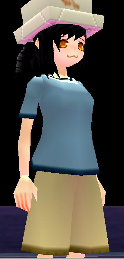 Equipped Female Popo's Shirt and Pants viewed from an angle