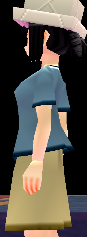 Equipped Female Popo's Shirt and Pants viewed from the side